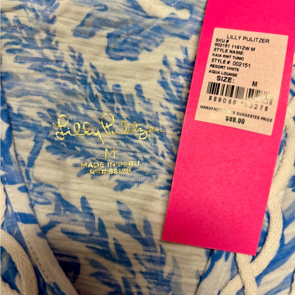 Lilly Pulitzer Blue and Cream Floral Resort tunic - Picture 3 of 3